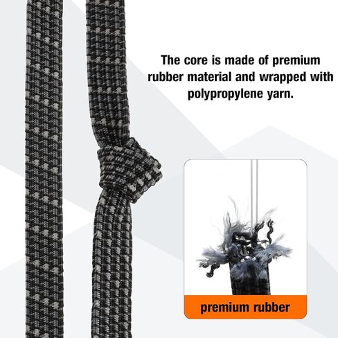 Adjustable Flat Bungee Cord Heavy Duty Outdoor with Hooks, Bungee Cords Assorted Sizes, 4pk (Reflective Black, Length 48'') in Saudi Arabia