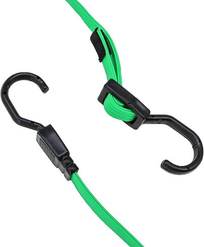 Adjustable Flat Bungee Cord Heavy Duty Outdoor with Hooks, Bungee Cords Assorted Sizes, 4pk (Reflective Black, Length 48'') in Saudi Arabia
