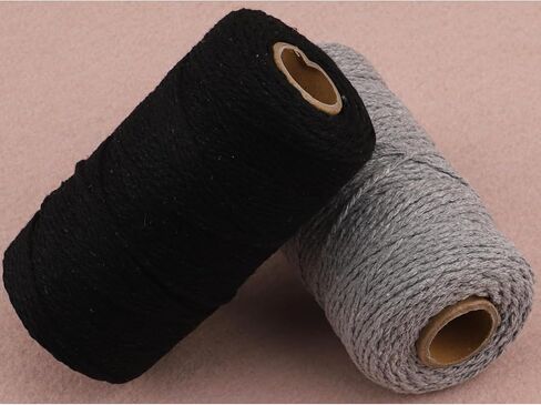 656 Feet Cotton Baker's Twine Spool 10 Ply,Crafts Twine String for DIY Crafts and Gift Wrapping (Black+Grey) in Saudi Arabia