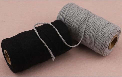 656 Feet Cotton Baker's Twine Spool 10 Ply,Crafts Twine String for DIY Crafts and Gift Wrapping (Black+Grey) in Saudi Arabia