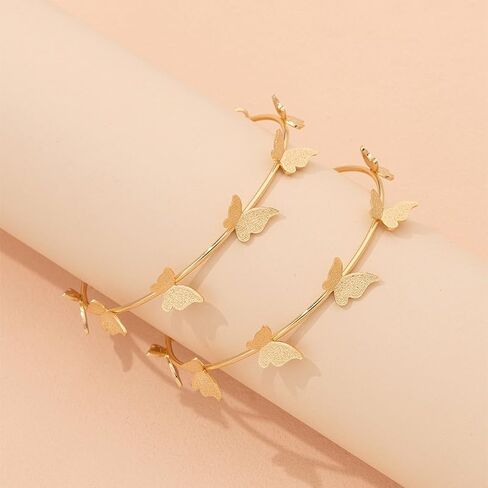 Butterfly Big Hoop Earrings Gold Monarch Butterfly Dangle Earrings Party Vacation Jewelry Gift for Women in Saudi Arabia