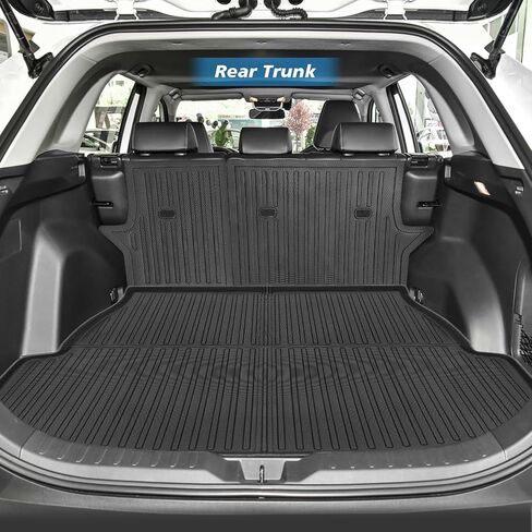 حصيرة البضائع مع مسند الظهر حصيرة لتويوتا RAV4 2024-2019 جميع الأحوال الجوية فرش داخلي للسيارات والشاحنات لتويوتا RAV4 اكسسوارات 2024-2019 حصيرة المقعد الخلفي in Kuwait