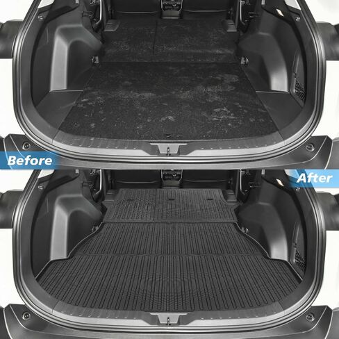 حصيرة البضائع مع مسند الظهر حصيرة لتويوتا RAV4 2024-2019 جميع الأحوال الجوية فرش داخلي للسيارات والشاحنات لتويوتا RAV4 اكسسوارات 2024-2019 حصيرة المقعد الخلفي in Kuwait