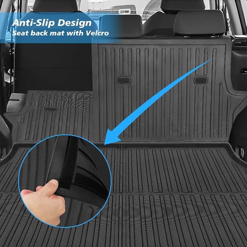 حصيرة البضائع مع مسند الظهر حصيرة لتويوتا RAV4 2024-2019 جميع الأحوال الجوية فرش داخلي للسيارات والشاحنات لتويوتا RAV4 اكسسوارات 2024-2019 حصيرة المقعد الخلفي in Kuwait