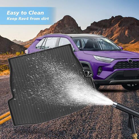 حصيرة البضائع مع مسند الظهر حصيرة لتويوتا RAV4 2024-2019 جميع الأحوال الجوية فرش داخلي للسيارات والشاحنات لتويوتا RAV4 اكسسوارات 2024-2019 حصيرة المقعد الخلفي in Kuwait