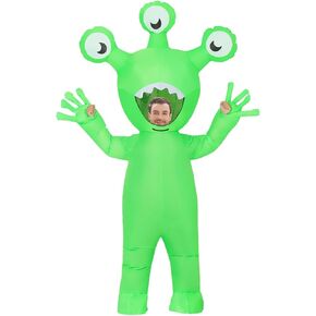 COMIN Halloween Inflatable Alien Costume Adults Blow Up Costumes Inflatables Funny Ride on Blow up Cosplay Costumes for Men