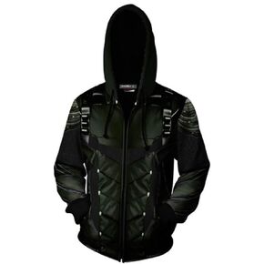 Superhero 3D Zipper Hoodies Sweatshirt Oliver Queen Jacket Cosplay Costumes Coat