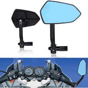 Universal 7/8" 22mm Motorcycle Bar End Mirrors Rear View Side Mirrors Compatiable with Bobber Cafe Racer Street Bike Chopper Cruiser