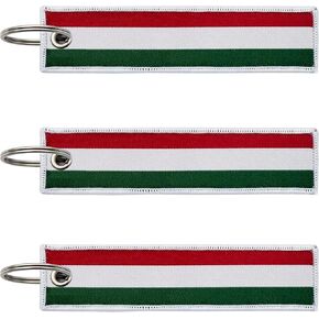 3 Pcs Hungary Hungarians Country Flag Keychain,Woven label Key Chains for Car Keys,Fabric Key Chains Men and Women,Used for Various Decorations.