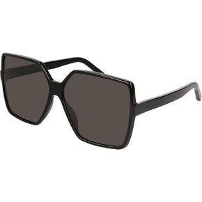 SAINT LAURENT Women's SL 232 Betty Sunglasses, Black/Solid Grey, One Size