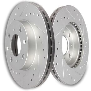 Brakes Rotors SCITOO 2pcs Front Drilled Slotted Discs Brake Rotors Brakes Kit for 1991 1992 1993 1994 1995 1996 1997 1998 1999 2000 for Honda Civic