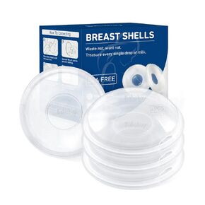 Babebay Breast Shells, Milk Collectors for Breastfeeding, Protect Sore Nipples, Collect Breastmilk Leaks, Soft Silicone Material, Reusable, 2 PCS