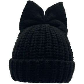 Women Winter Bowknot Beanie Hat Knit Warm Slouchy Skull Cap Thick Snow Ski Hat