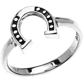 Sterling Silver Dainty Horseshoe Good Luck Ladies Ring