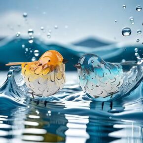 Set of 2 Small Animal Statues Birds Statues Home Decor Metal Bird Figurines Modern Bird Decor Statue for Home Decor Accents for Living Room Bedroom Kitchen Office Coffee Table Desk