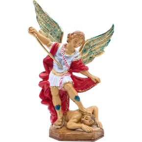 7.5" Saint Michael The Archangel Statue | Patron Saint of Soldiers, Police, and Grocery Workers | Great Catholic Gift for First Holy Communion and Confirmation | Made in Italy