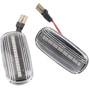 Hacreyatu Dynamic Clear Lens Amber LED Front Fender Side Marker Turn Signal Light Lamp Assembly Blinker For Audi A3 S3 8P A4 S4 RS4 B6 B7 B8 A6 S6 RS6 C5 C7
