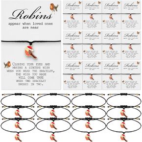 12 مجموعة من هدايا روبن للنساء من Tigeen، سوار رغبة روبن مع سحر روبن يظهر روبن عندما يكون أحبائهم بالقرب من سوار تذكاري، سوار تعاطف، هدية تذكارية لفقدان أحد أفراد أسرته in Kuwait