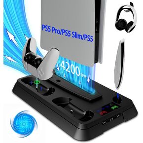 PS5 Cooling Station, PS5 Slim Stand and Turbo Fan with Controller Charging Station for PlayStation 5 in Kuwait
