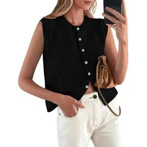 PRETTYGARDEN Sweater Vest Women Summer Tank Tops 2025 Sleeveless Button Down Trendy Clothes Business Casual Knit Outfits in Kuwait