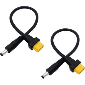 1ft XT60 Male to 5.5x2.1mm Male 14AWG XT60 Connector XT60 Adapter for FPV Goggles Outdoor Power Cords Solar Batteries and More 2pcs