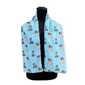 Jack Jill Pink Blue Scarf 48in x 8in (White)