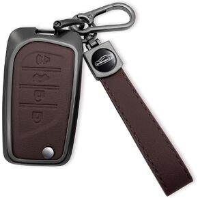 for Toyota Camry Key Fob Cover with Lanyard,Key Case Shell Compatible with Toyota Fortuner Tundra Camry RAV4 Highlander Corolla Smart Key Holder,High end Keycase Buckle