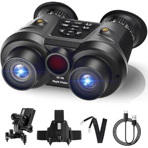 Night Vision Goggles,8K UHD Night Vision Binoculars for Adults,3D VR Infrared Night Vision Goggles,Rechargeable,Support Synthesizing 3D Photos and Videos,with 64GB TF Card