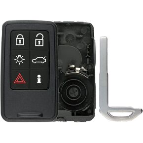KeylessOption Keyless Entry Remote Smart Key Fob Case Shell Button Pad Outer Cover For Volvo KR55WK49264