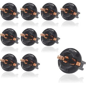 10 PCS Car T10-V2 Instrument Indicator Lamp Holder, Twist Lock Wedge Socket Bracket, License Plate Reading Light Skylight Light Micro Mini Bulb Base, Universal for Cars Bulb Assembly (Black)
