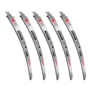 5 Pack 15 Inch 6 Tpi Japanese Teeth Reciprocating Saw Blades for Wood Cutting and Tree Trimming, Cr-V Sawzall Blades with Curved Edge and Fleam-Ground Teeth for Longer Life and Faster Cutting Speed