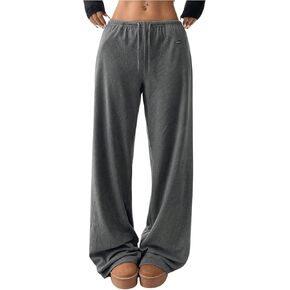 Milumia Women's Drawstring Low Waist Straight Leg Sweatpants Loose Fit Track Pants