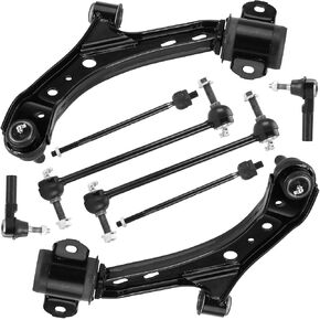 Front Lower Right & Left Control Arms w/Ball Joints Sway Bar End Links Tie Rod Ends Suspension Kit for 2005-2010 Ford Mustang (8PCs)