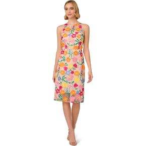Adrianna Papell Women's Embroidered Column Midi Dress