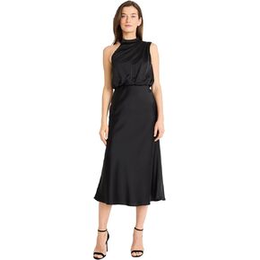 Maggy London Women's One Shoulder Asymmetrical Midi Dress