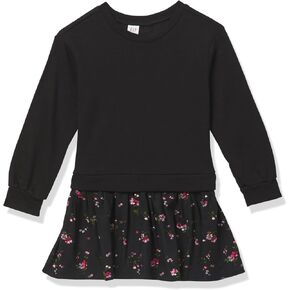 GAP Girls' Knit to Woven Fleece Dress