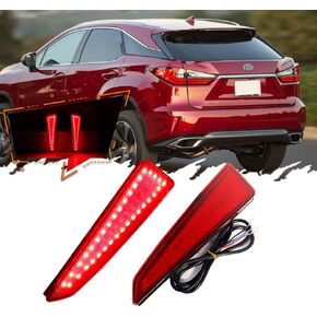 For 2016 2017 2018 2019 2020 Lexus RX350 RX450h Rear Bumper Reflector Tail Brake Lights Red LED Lamps Smoked Lens 8191048050, 8192048050