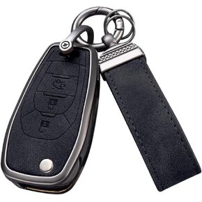 YO&YOYE Compatible with Chevy Key Fob Cover with Keychain Leather Key Case Protector for Chevrolet Equinox Malibu Cruze Camaro Tahoe Silverado Traverse Blazer Sonic (Brown, 5 Buttons)