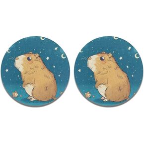2 Packs Absorbent Car Coasters for Drinks Cup Mat, 2.8 inches Non Slip Car Cup Holder Coasters Accessories, Red Dragon Print