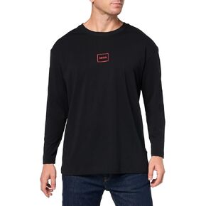 HUGO Men's Logo Outline Long Sleeve Tshirt