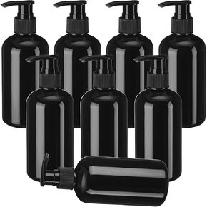 8 Pcs Plastic Pump Bottles Empty Lotion Bottle with Pump Refillable Dish Soap Dispenser Portable Hand Soap Dispenser Shampoo Lotion Container for Oil Liquid Soap(Clear,16 oz)