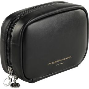 RIGHT AWAY Small Makeup Bag, Cute Cosmetic Bag, Multifunctional Storage Bag, Mini Travel Makeup Bag, Leather Waterproof Toiletry Bag with Gold Zipper, Suitable for Women（Pink）