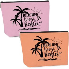 6 PCS Girls Trip Gifts Favors Girls Trip Bag Girls Trip Makeup Bag Girls Weekend Gifts for Women Girls Weekend Gifts Ideas for Friend Cosmetic Bag Weekender Bag for Women Christmas Holiday Vacation