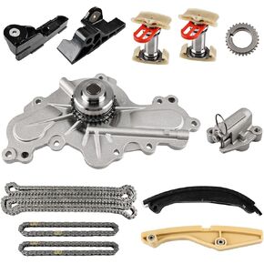 WATERWICH Engine Timing Chain Kit with Water Pump Compatible with Ford F-150 Police Explorer Taurus Mustang Replacement for BL3Z-6268-A AT4Z-6268-A