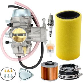 Carburetor & Air Oil Filter With Intake Manifold Boot For 2004-2007 Yamaha Rhino 660 YXR660 UTV Carb
