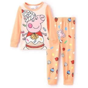 Peppa Pig Toddler Girls Pajamas Sleepwear Slim Fit 2-Piece Pajama Sets Long sleeves T-Shirt and Pants
