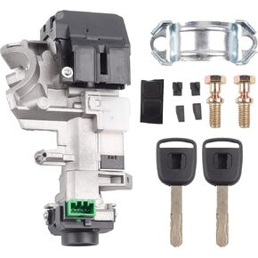 Dasbecan Ignition Switch Lock Cylinder Assembly Compatible with Honda Accord CRV FIT Odyssey Civic 2006-2011 06350-SAA-G30 35100-SDA-A71, Chip ID46 Immobilizer Keys