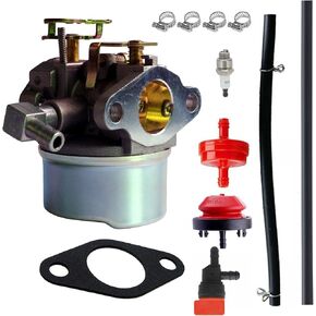 Carburetor Compatible with TECUMSEH 5HP MTD 640084 640084A 640084B 632107 632107ATORO 521 Snow Blower HSSK40 HSSK50 HS50 LH195SA Carb with Gasket & Carbon Dirt Jet Cleaner