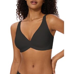 Deep V Bras for Women No Underwire Seamless Push Up Bralettes Wireless Padded Full Coverage Plunge Everyday Bras