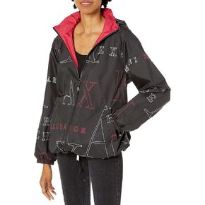 Armani Exchange Women's 1991 Heritage Logo Mock Neck Zipper Jacket